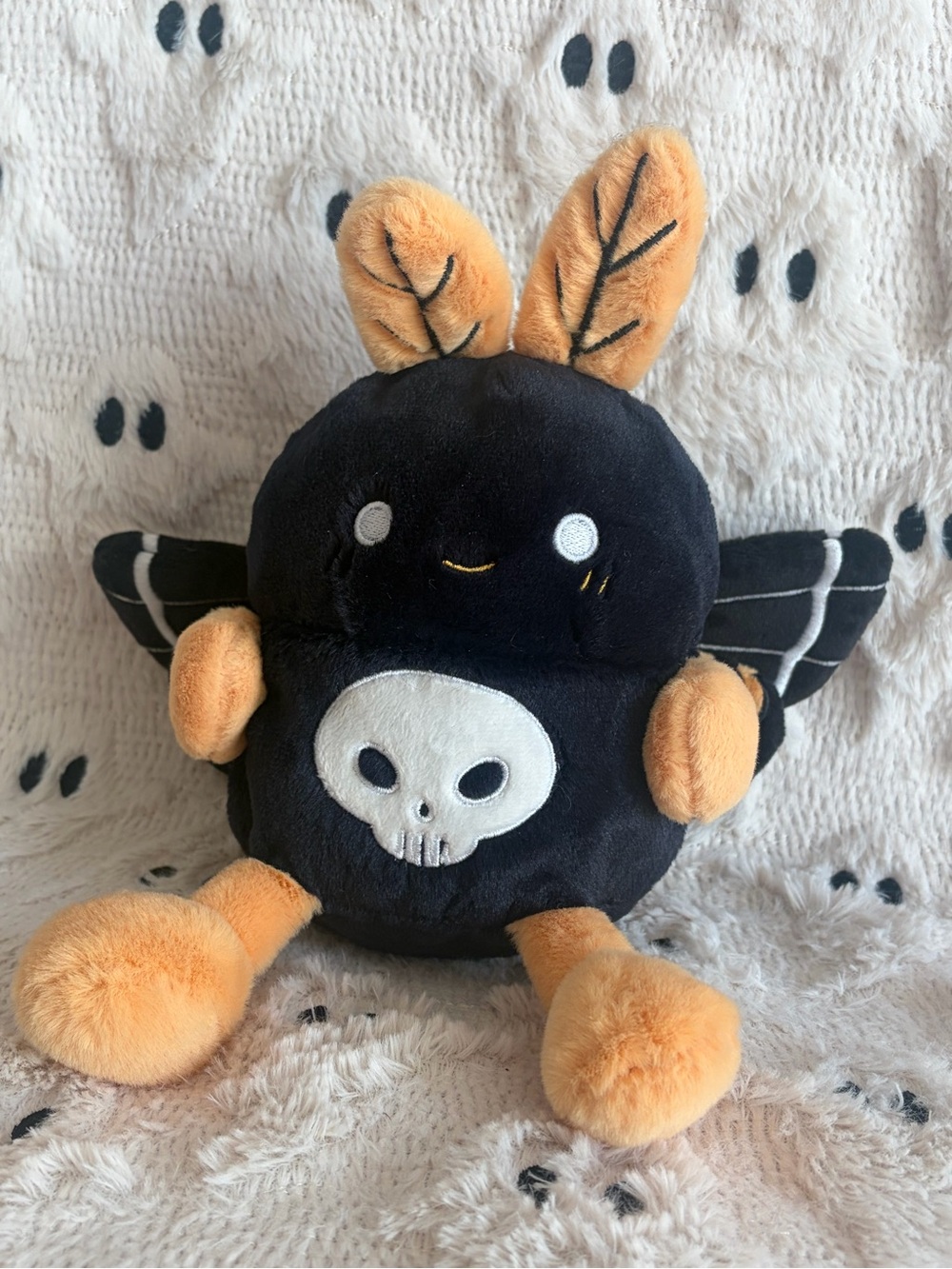 Kawaii 6-7” goth Halloween moth plushie from dandee
